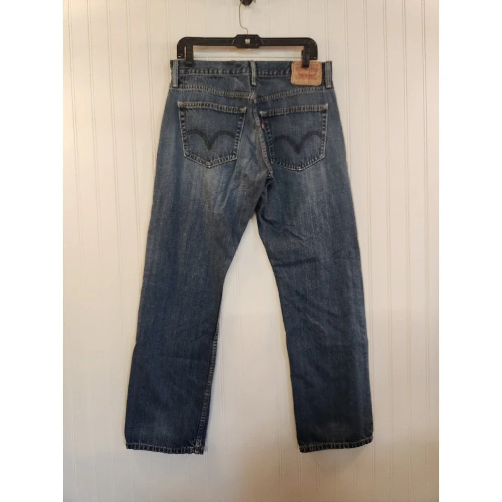 Levis 514 Slim Straight Jeans Mens 34x32‎ Medium Wash Blue Denim Rugged Casual